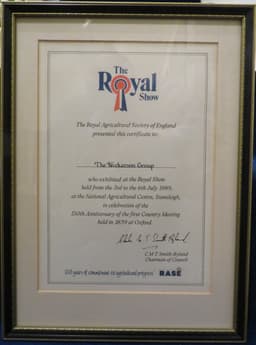 The Royal Agricultural Society of England certificate