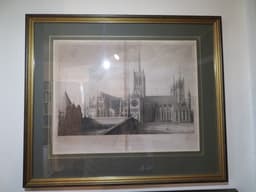 Copper engraving of Lincoln cathedral