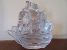 Glass ship ornament