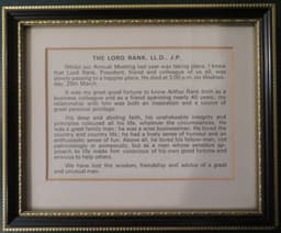 Reflection on Lord Rank