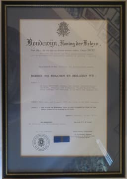 Order of Leopold II certificate