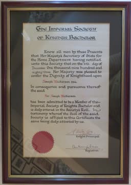 Kinghts Bachelor certificate