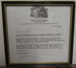 Letter from the Burton Hunt