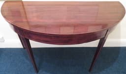 Semicircular wooden table