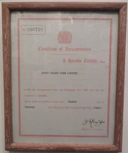 Certificate of Incorporation