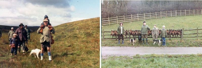 Joseph Nickerson carrying Rosie Nickerson in 1971 and Louise, Joseph, Edward and Rosie Nickerson in 1980
